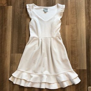 Anthropologie White Striped Dress